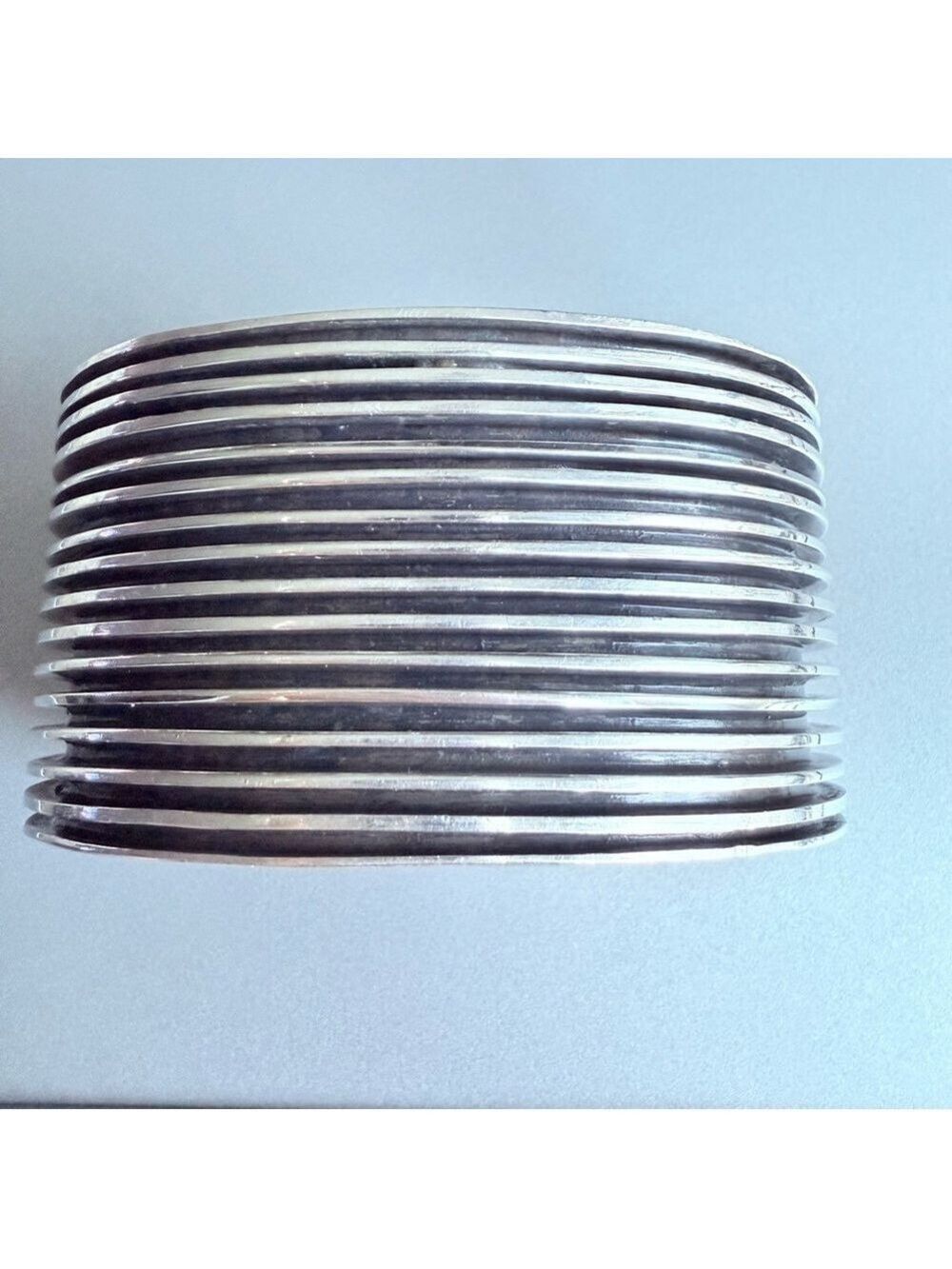 MASSIVE Navajo HS Herman Smith Rare Southwest Sterling Silver Wide Cuff … - Picture 2 of 13
